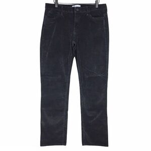 CALVIN KLEIN Pants Corduroy Straight Trousers Grey Charcoal Stretch Plus Size 14